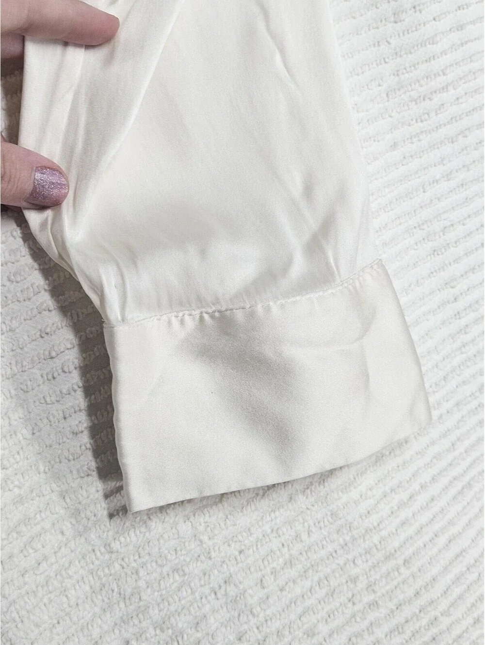 Ivory Satin Robe 93% Silk Brooks Brothers S Dressing Gown wSash Bridal Wedding